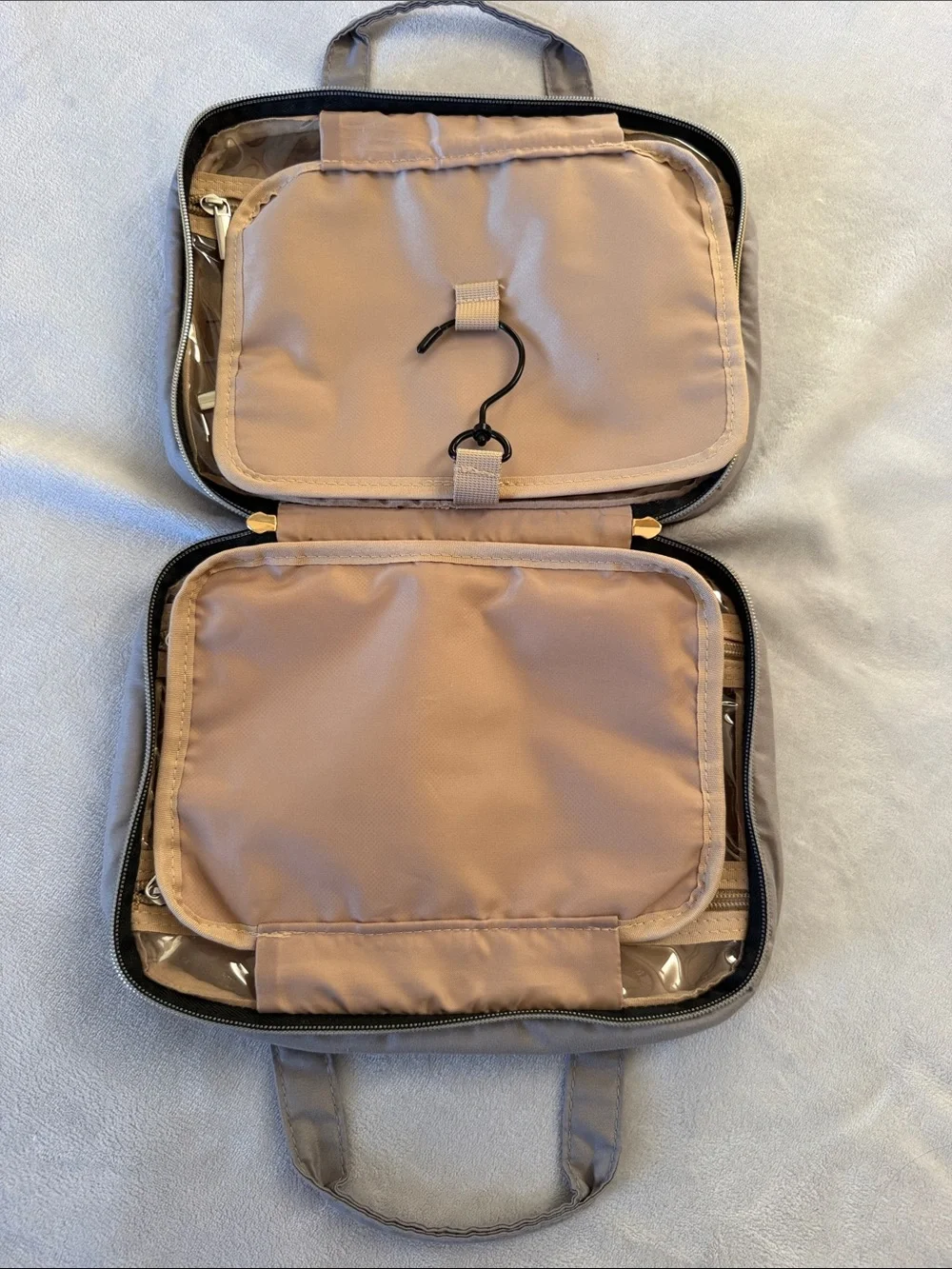 Hanging Travel Organizer Toiletry Bag- Gray